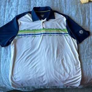Men's White and Blue Trump National Doral polo